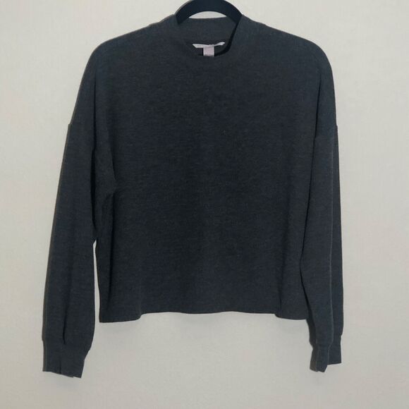 Victoria's Secret Sweater Womens S/P Dark Gray Knit Crewneck Long Sleeve - Picture 1 of 7